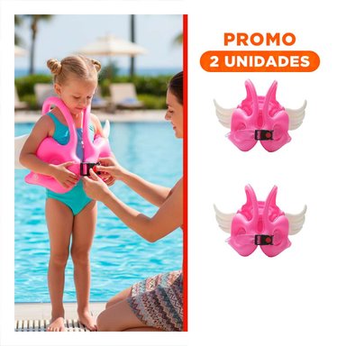 PACK2 FLOTADOR CON ALAS ROSADO ACUATICO Y DIVERTIDO PARA PISCINA Y NIÑOS
