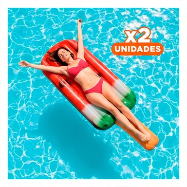 PACK2 JUGUETE SANDIA DIVERTIDO Y SEGURO PARA JUEGOS EN PISCINA 191 X 76 CM Y+REGALO STICKER