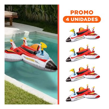 PACK4 ARO DE PISCINA PORTATIL AVION 57536NP COMODO Y RESISTENTE PARA DIVERSION Y+REGALO STICKER