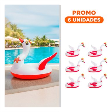 PACK6 SALVAVIDAS CISNE 30 X 21 CM ACUATICO Y LUDICO PARA PISCINA INFANTIL