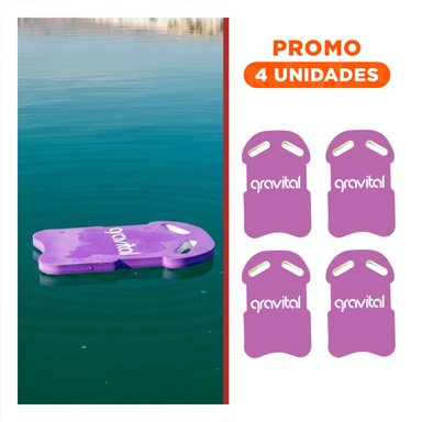 PACK4 IMPLEMENTO DE NATACION LILA CON CINTURA PARA ENTRENAMIENTO ACUATICO Y+REGALO STICKER