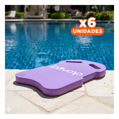 PACK6 PLATAFORMA FLOTANTE CON CINTURA PARA PRACTICA DEPORTIVA EN PISCINA LILA Y+REGALO STICKER