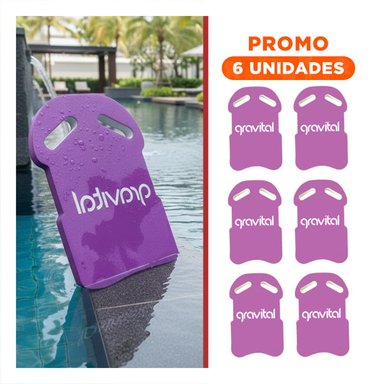 PACK6 MATERIAL DE NATACION CON CINTURA PARA ENTRENAMIENTO EN PISCINA USO DIARIO LILA