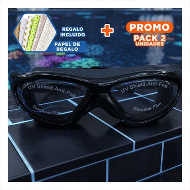 PACK2 ANTIPARRAS PARA PISCINA NEGRO CON ESTUCHE USO DIARIO Y ENTRENAMIENTO Y+PAPEL REGALO