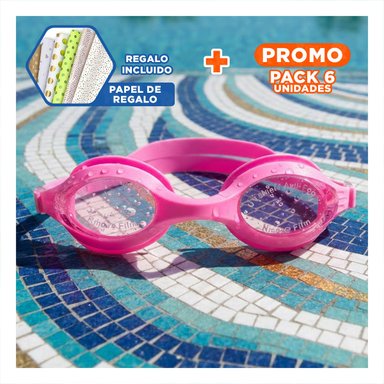 PACK6 PRODUCTO ACUATICO CON ESTUCHE ROSADO COMODO PARA ACTIVIDADES ACUATICAS Y+PAPEL REGALO