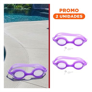 PACK2 PROTECTORES DE NATACION CON ESTUCHE MORADO ALTA CALIDAD PARA USO FRECUENTE