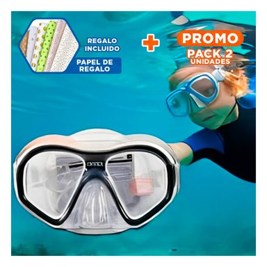 PACK2 VISORES DE BUCEO AJUSTABLE NEGRO CON VISION NITIDA Y USO SEGURO Y+PAPEL REGALO