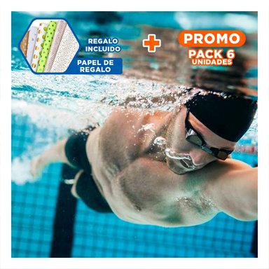 PACK6 PROTECTOR PARA NATACION NEGRO CON ESTUCHE 23,7 X 3,8 X 14,4 CM Y LIGERO Y+PAPEL REGALO