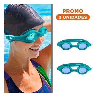 PACK2 LENTE NATACION CELESTE CON LENTE NITIDO Y AJUSTE COMODO
