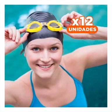 PACK12 GAFAS PARA NATACION AMARILLO CON SELLADO COMODO Y USO PROLONGADO EN PISCINA
