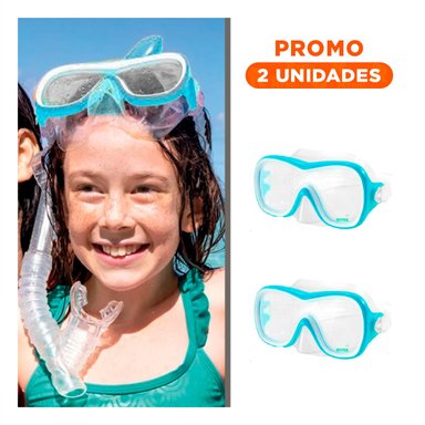 PACK2 GAFAS DE BUCEO SEGURO CELESTE CON SELLADO FIRME Y USO DIARIO