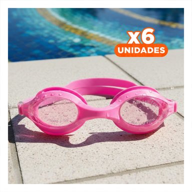 PACK6 SISTEMA ACUATICO PARA VISION SUBACUATICA CON AJUSTE ESTABLE ROSADO Y+REGALO STICKER