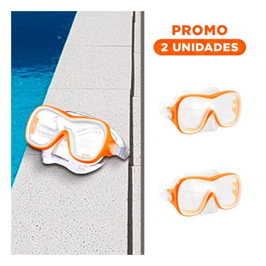 PACK2 GAFAS PARA BUCEO ANARANJADO CON AJUSTE SUAVE Y VISION CLARA EN PISCINA