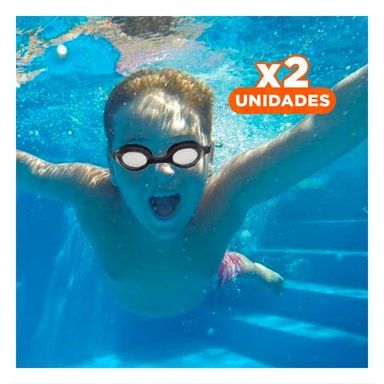 PACK2 VISOR PARA NATACION NEGRO CON LENTE AMPLIO Y MARCO COMODO Y+REGALO STICKER