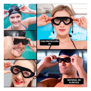ANTIPARRAS NEGRO CON ESTUCHE PARA USO ACUATICO EN PISCINA Y PLAYA Y+POST IT