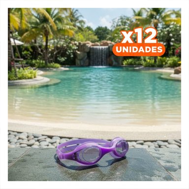 PACK12 COMPLEMENTO DE NATACION CON ESTUCHE MORADO COMODOS UNISEX PARA NATACION