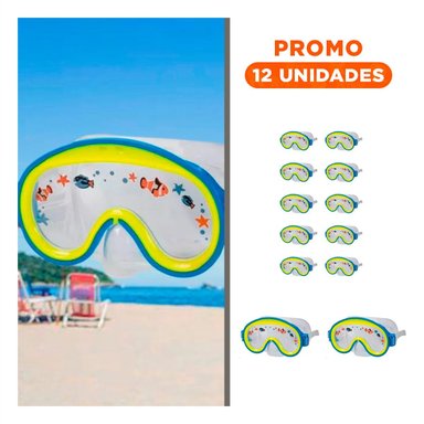 PACK12 ANTIPARRAS DE BUCEO AVIADOR AZUL CON AJUSTE SUAVE Y SELLADO FIRME Y+REGALO STICKER