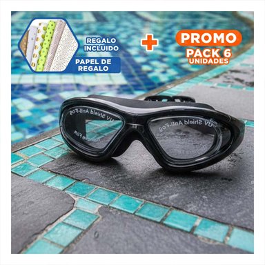 PACK6 VISORES DEPORTIVOS NEGRO CON ESTUCHE PARA NATACION EN PISCINA Y PLAYA Y+PAPEL REGALO