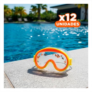 PACK12 ANTIPARRAS DE BUCEO AJUSTABLE AVIADOR ANARANJADO CON SELLADO COMODO