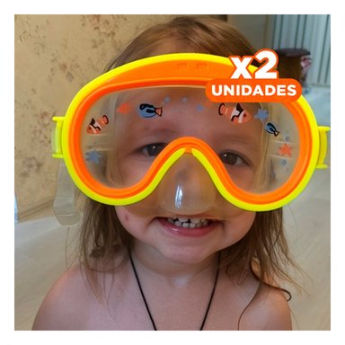 PACK2 OCULARES DE BUCEO UNISEX AVIADOR ANARANJADO CON AJUSTE COMODO Y+REGALO STICKER