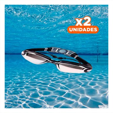 PACK2 VISOR PARA NATACION NEGRO CON ESTUCHE 23,7 X 3,8 X 14,4 CM Y LIGERO Y+REGALO STICKER