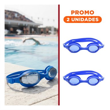 PACK2 LENTES DE NATACION UNISEX COLOR AZUL CON AJUSTE COMODO PARA PISCINA
