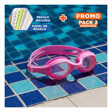 PACK2 ELEMENTO DEPORTIVO CON ESTUCHE ROSADO PARA ACTIVIDADES ACUATICAS Y+PAPEL REGALO