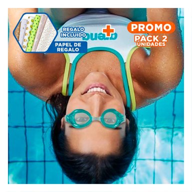 PACK2 OCULARES NATACION VERDE CON MARCO RESISTENTE Y LENTE TRANSPARENTE Y+PAPEL REGALO
