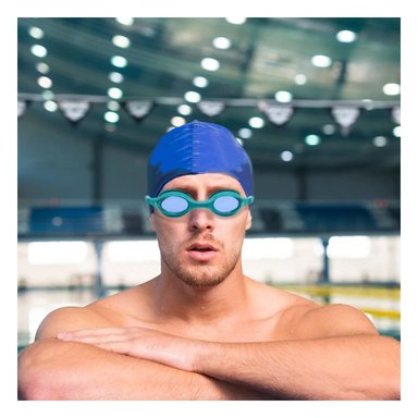 PACK4 GAFA NATACION CELESTE CON CRISTAL TRANSPARENTE Y CORREA AJUSTABLE Y+PAPEL REGALO - 2