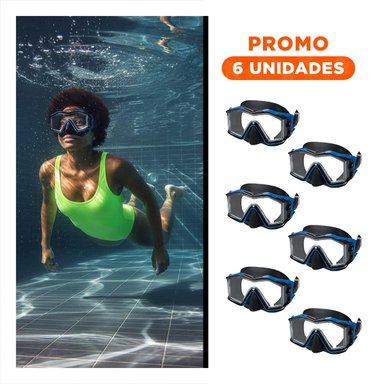 PACK6 PROTECTOR NATACION AZUL CON VISION NITIDA Y CORREA COMODA