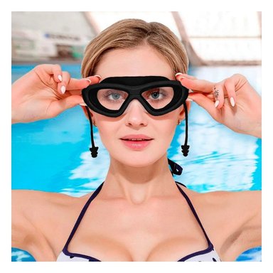 PACK2 ANTIPARRAS PARA NATACION NEGRO CON ESTUCHE COMODAS Y RESISTENTES - 2