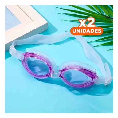 PACK2 VISORES NATACION MORADO CON LENTE POLARIZADO Y MARCO RESISTENTE Y+REGALO STICKER