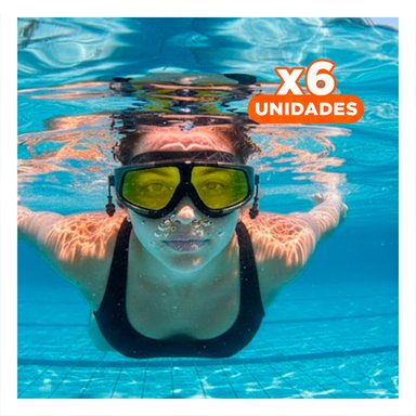 PACK6 PROTECCION VISUAL NATACION CON DISENO ERGONOMICO Y VISION CLARA Y+REGALO STICKER