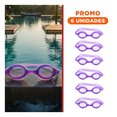 PACK6 PRACTICO EN PISCINA NATACION UNISEX COLOR MORADO PARA USO DIARIO