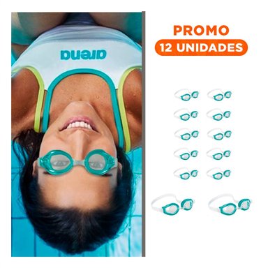 PACK12 ANTEOJOS NATACION VERDE CON MARCO RESISTENTE Y AJUSTE COMODO Y+REGALO STICKER