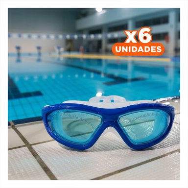PACK6 VISORES DEPORTIVOS CELESTE CON ESTUCHE PARA NATACION EN PISCINA Y PLAYA Y+REGALO STICKER