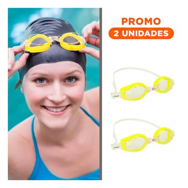 PACK2 VISORES DE NATACION AMARILLO CON AJUSTE ERGONOMICO Y VISION NITIDA BAJO AGUA