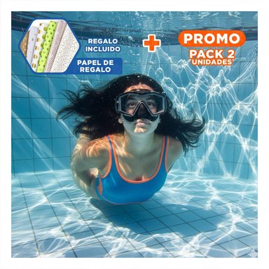 PACK2 GAFA NATACION NEGRO CON MARCO COMODO Y LENTE TRANSPARENTE Y+PAPEL REGALO
