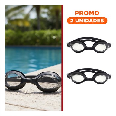 PACK2 ELEMENTO VISUAL NEGRO DE NATACION PARA PISCINA CON PROTECCION OCULAR ESTABLE