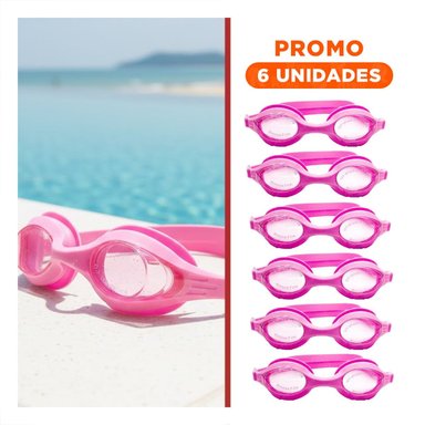 PACK6 PRODUCTO ACUATICO UNISEX PARA PISCINA CON PROTECCION OCULAR CONFIABLE ROSADO