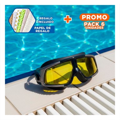 PACK6 PROTECCION VISUAL NATACION CON PROTECCION UV Y AJUSTE COMODO Y+PAPEL REGALO