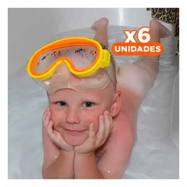 PACK6 ANTIPARRAS DE BUCEO RESISTENTE AVIADOR ANARANJADO CON VISION CLARA Y+REGALO STICKER