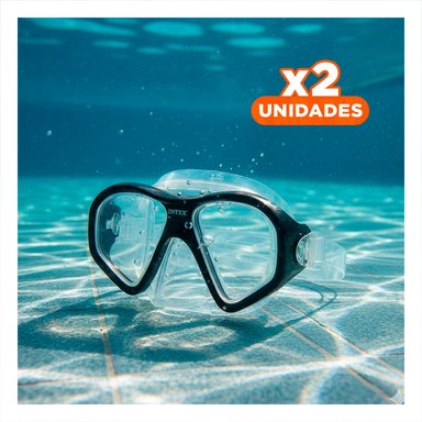 PACK2 VISORES DE BUCEO COMODO NEGRO CON AJUSTE ERGONOMICO Y VISION CLARA Y+REGALO STICKER