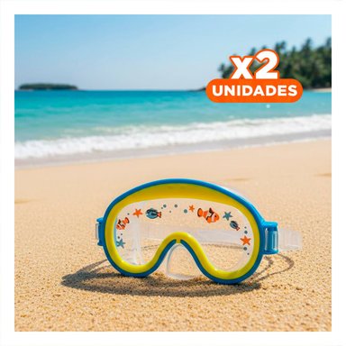 PACK2 OCULARES DE BUCEO AVIADOR AZUL CON VISION SUBACUATICA Y USO COMODO Y+REGALO STICKER