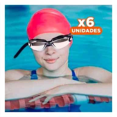 PACK6 PROTECTOR PARA NATACION NEGRO CON ESTUCHE 23,7 X 3,8 X 14,4 CM Y COMODO Y+REGALO STICKER