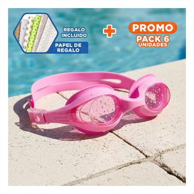PACK6 PROTECTOR VISUAL ACUATICO PARA USO DIARIO EN NATACION ROSADO Y+PAPEL REGALO