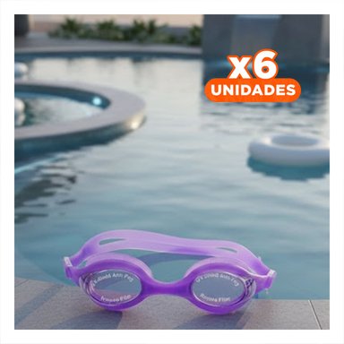 PACK6 PROTECCION ACUATICA NATACION UNISEX COLOR MORADO PARA PISCINA Y+REGALO STICKER