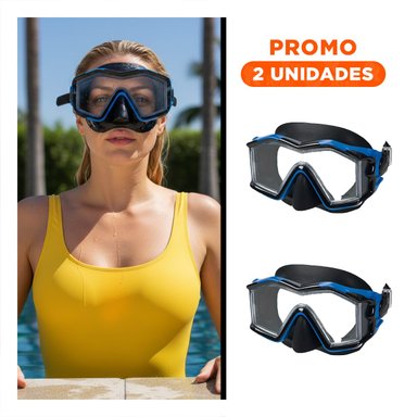 PACK2 ANTEOJO NATACION AZUL CON LENTE NITIDO Y MARCO AJUSTABLE