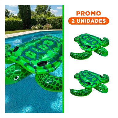 PACK2 FLOTANTE INFANTIL TORTUGA VERDE 150 X 127 CM PARA AGUA
