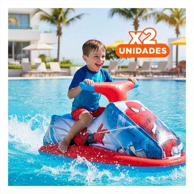 PACK2 SALVAVIDAS ACUATICO MOTO 89 X 46 CM DIVERTIDO PARA JUEGOS Y+REGALO STICKER